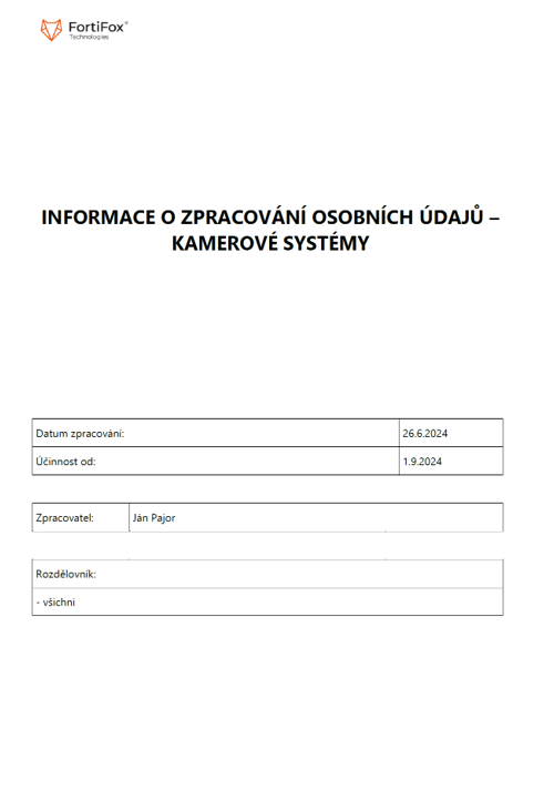 GDPR - kamerové systémy 